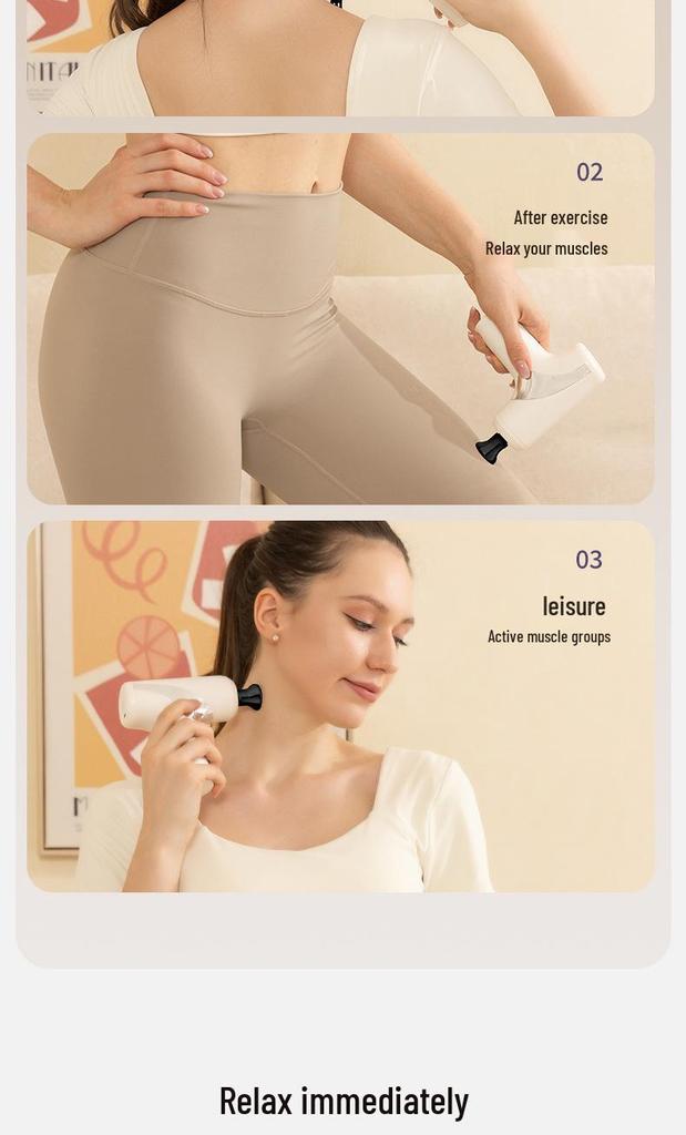 Compact Rechargeable Fascia Gun: Portable Muscle Relaxer and Massager for Home Fitness