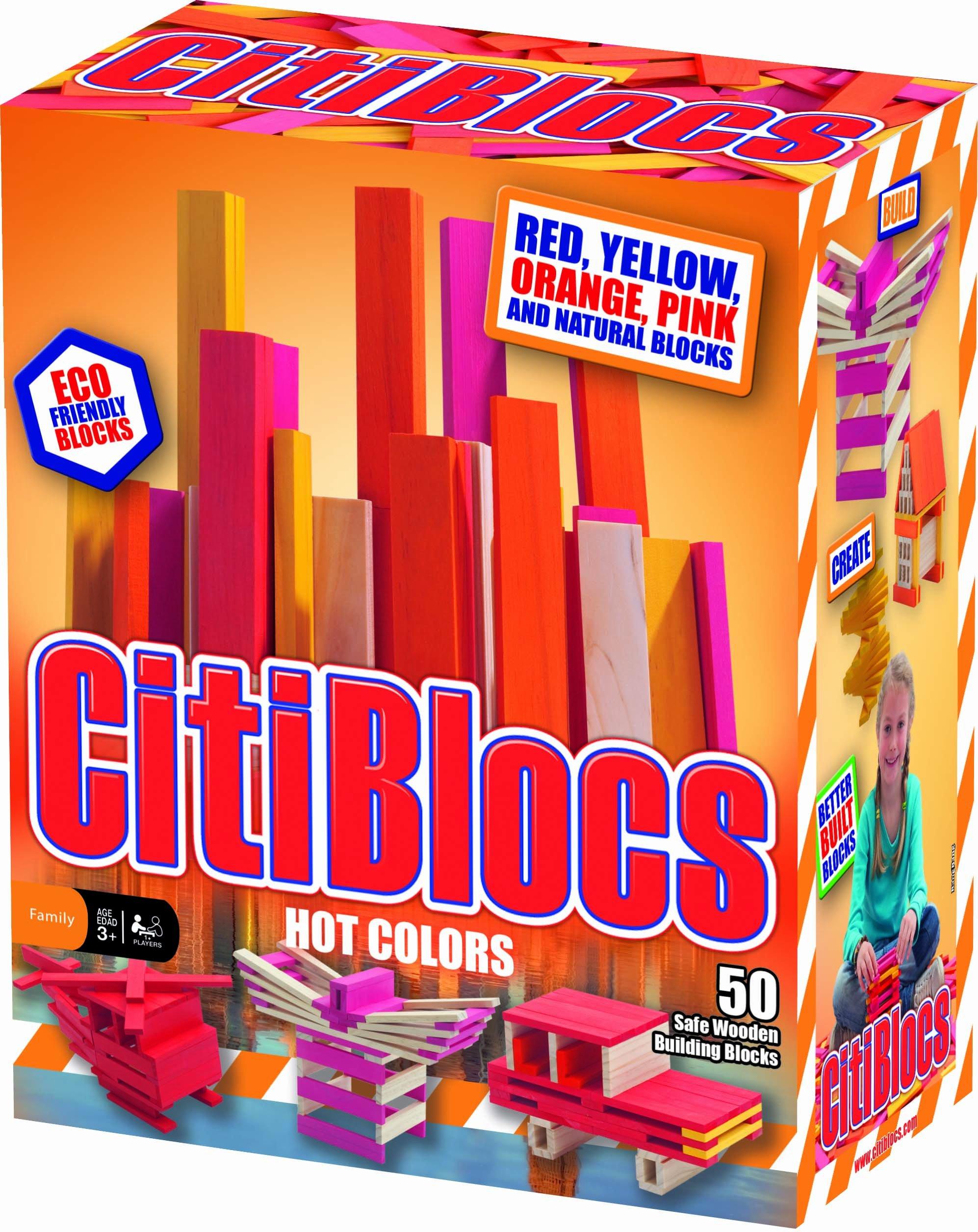 

Деревянные блоки CitiBlocs Набор горячих цветов 50 штук