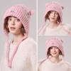 Autumn Winter Cartoon Cat Ears Knitted Hat for Women's Outdoor Wool Hat