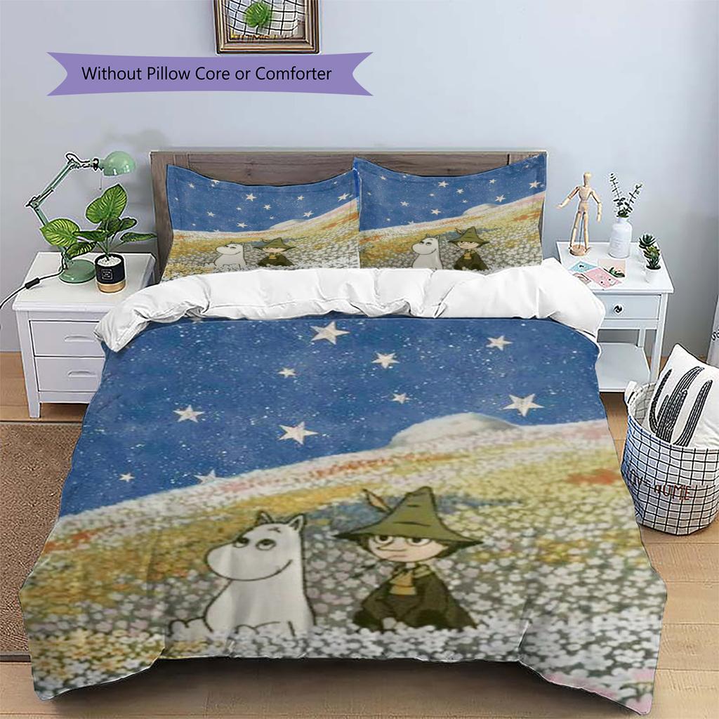 Set Copripiumino Trapuntato con Fantasia Cartone Animato Federa Decorazione per la Casa Regalo di Compleanno (1 * copripiumino + 2 * federa, senza nucleo)