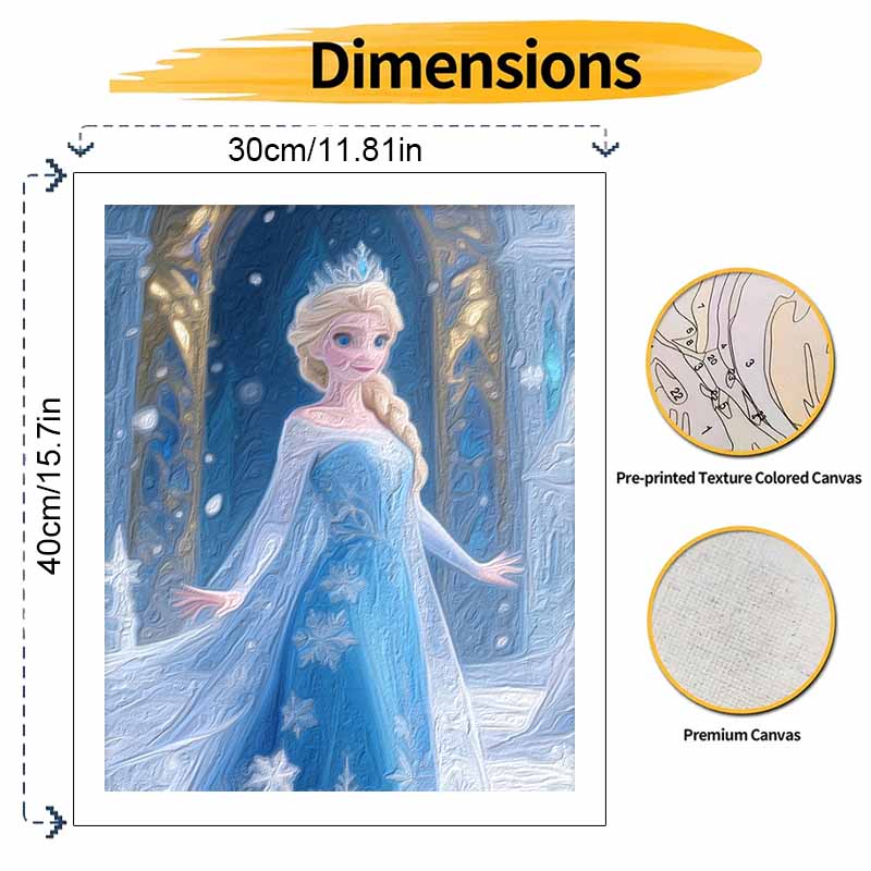Disney Frozen Elsa Digital Oil Painting Art Kit Hand Painted Home Decor
