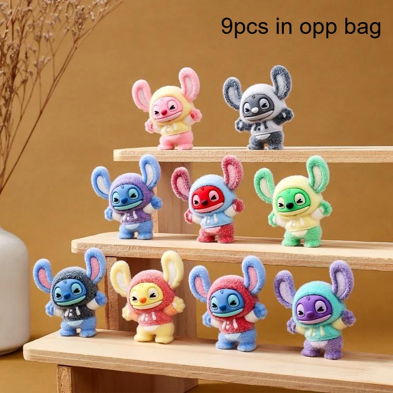 

Stitch Flocked Cute Small Doll Decoration Resin Craft High-End Niche Desktop Decoration Holiday Present For Kids