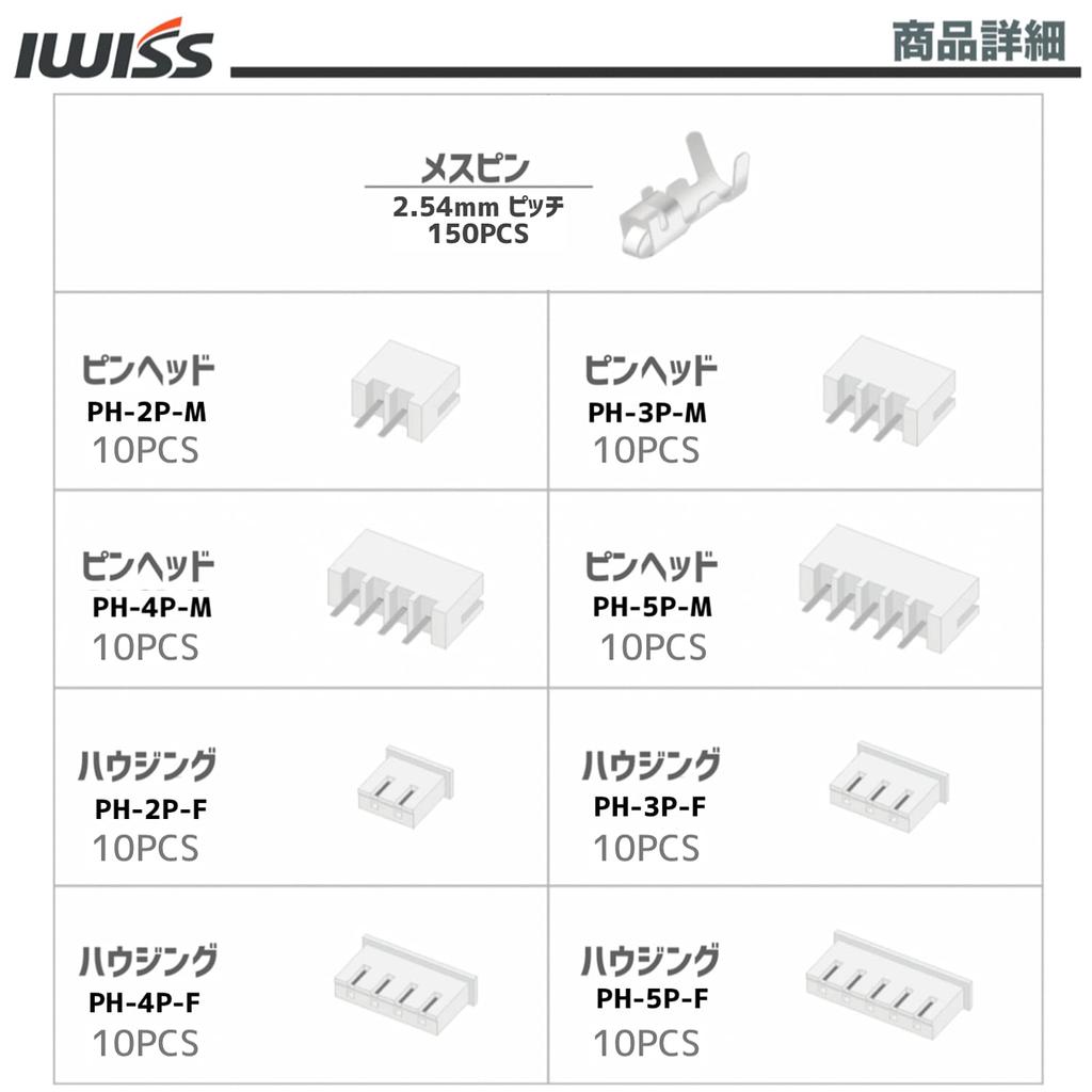 IWISS Housing Simultaneous Crimping Pliers 230KIT PH-Type Terminals, 2/3/4/5-Pin Set, IWS-3220M +