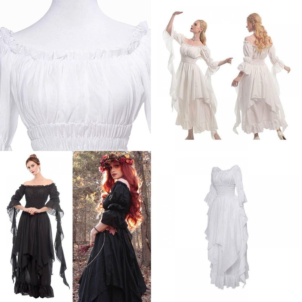 Hs7001 Qita Renaissance-Kostüm mit Polyesterstoff Unisex Mittelalterliches Halloween-Kleid für Spiel Anime Rollenspiel Größen S-xxl)