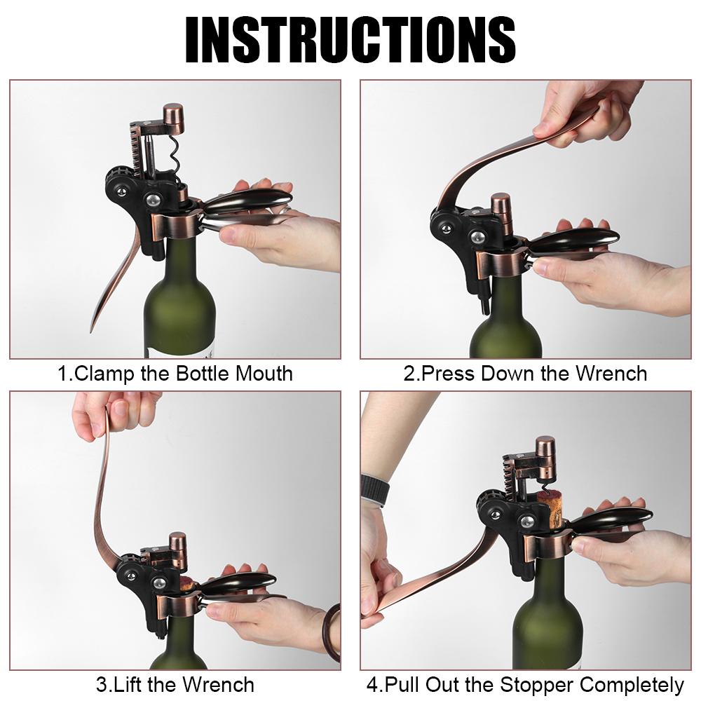 Bottle Opener Rabbit-Shaped Zinc Alloy Kitchen Tools Bar Lever Corkscrew Wine Opener Barware