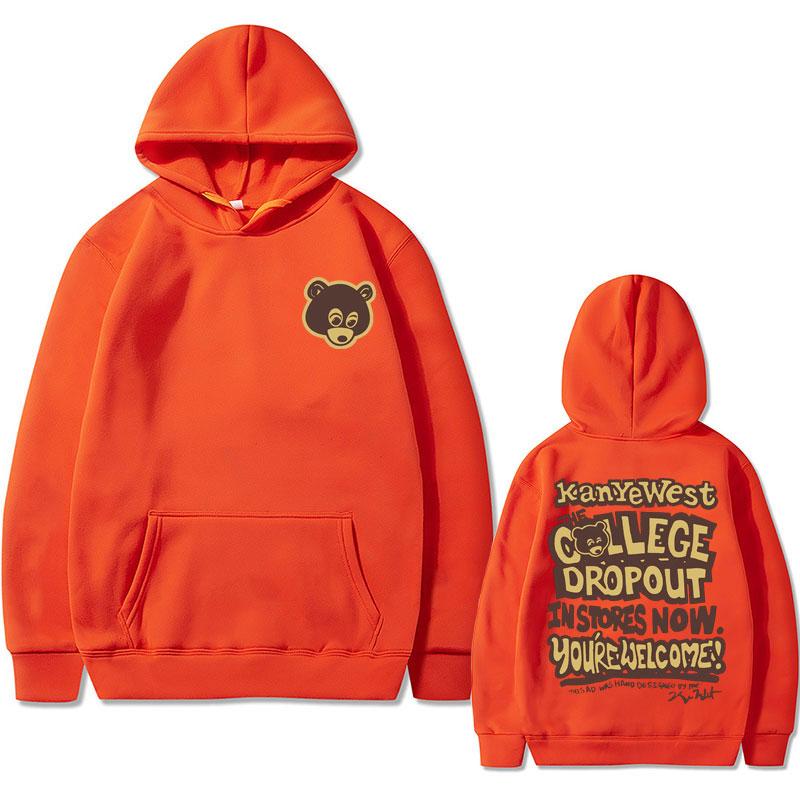Legjobb Híres Kanye West The College Dropout Grafikus Kapucnis Pulóver Férfi Női Hip Hop Rap Vintage Kapucnis Pulóverek Férfi Alkalmi Túlméretezett Ruházat
