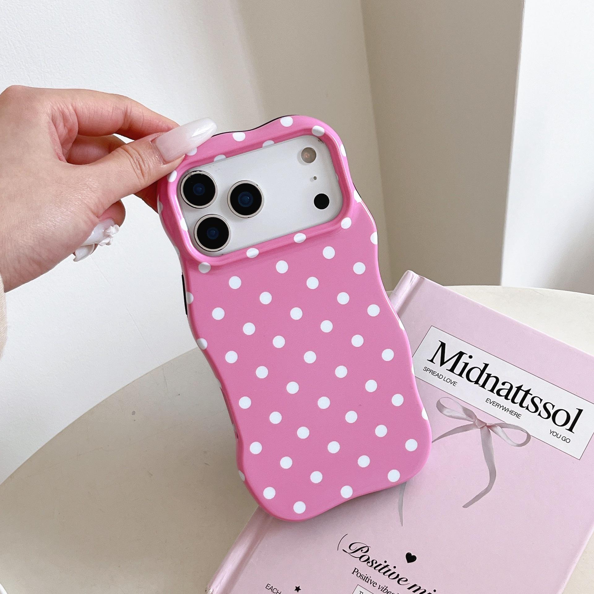 

iPhone 17 Pro Max Candy Color Polka Dot Phone Case (Compatible with Apple 15/14, Wave Design) 17