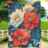 1pc Floral Print Flannel Blanket, Soft Polyester Fiber Throw for Home Decor, Outdoor Activities, Valentine's, Christmas, Thanksg