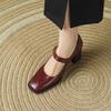 Krazing Pot Sheepskin Fashion Summer Spring Autumn Thick High Heels Metal Buckle Women  European Design Square Toe Pumps