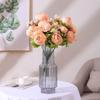 Faux Peony Bouquet 13 Heads Flowers Bud Vintage Artificial Peony 47cm Silk Flowers for Wedding Home Decoration,1pc