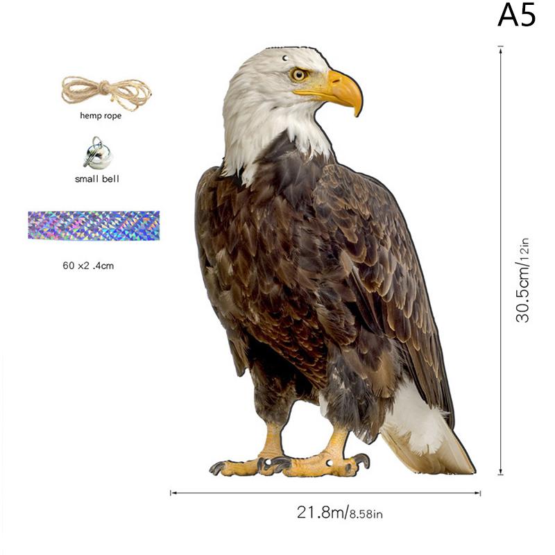 With Bells Bird Repel Owl Scarecrow Rectangle Hanging Fake Bird Scare Device Waterproof Bird Repeller Scare Birds Away Decor