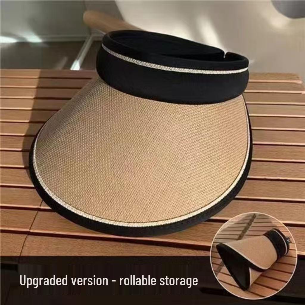 Ultraviolet Protection Wide Brim Sun Visor Hat for Summer Beach and Travel.