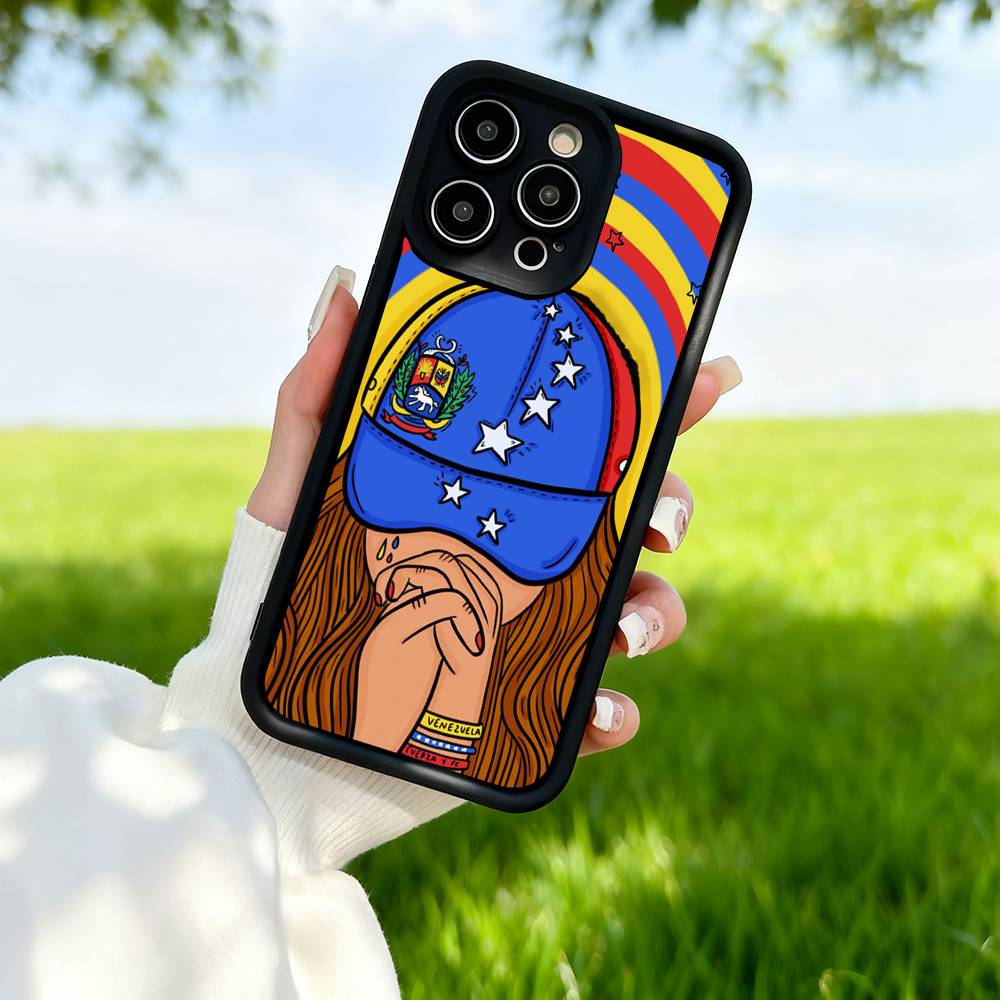 

Flag Of Venezuela Phone Case For IPhone 17 16 15 14 13 12 Pro Max Plus Air Black Full Coverage TPU iPhone 12promax