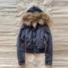 Autumn Winter Vintage Brown Short Hooded Jacket Women's Full Sleeve Slim Detachable Fur Collar Warm Female Y2k Outwears