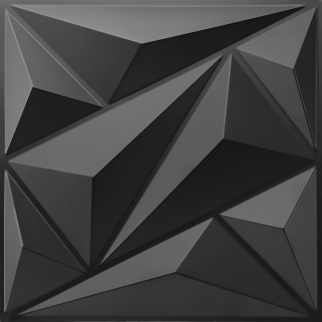 10 Stück Mattschwarze PVC 3D-Diamant-Wandpaneele Einfache DIY-Installation für Wohnzimmer Schlafzimmer Küche TV-Hintergrundwandpaneele
