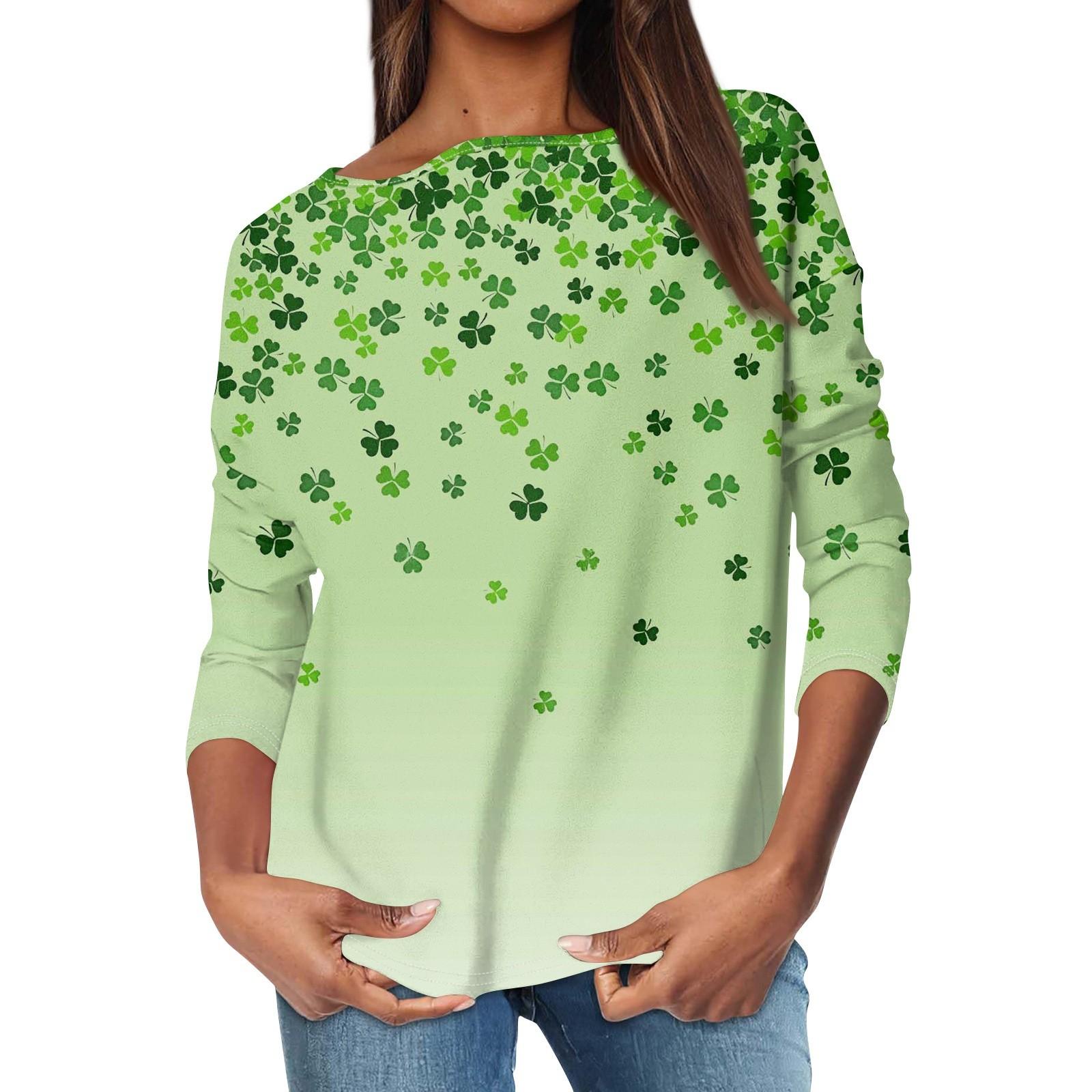 

Женский повседневный свободный топ с круглым вырезом и длинными рукавами с принтом XL