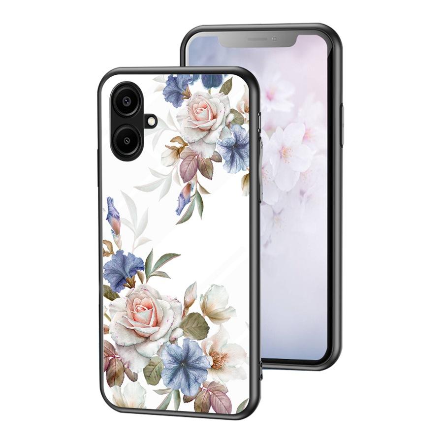 

Чехол из закаленного стекла с цветочным принтом для Samsung Galaxy A15 A06 A56 S25 A26 A36 A16 A25 A32 A52 A14 A34 A54 A13 A53 A33 A23 A35 A55 5G Rose Flower Cover Galaxy S25