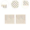 2Pcs Wooden Wall Art Panels Modern Ornaments Wood Wall Hanging Sculptures Boho Abstract Wall Decor for Office Living Room