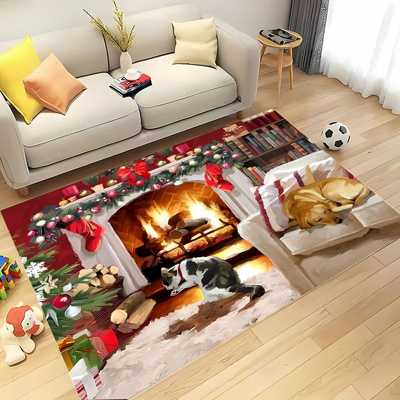3D HD Printing Christmas Large Area Carpet for Living Room Cartoon Children's Bedroom Sofa Doormat Floor Rug Anti-slip Decor Mat