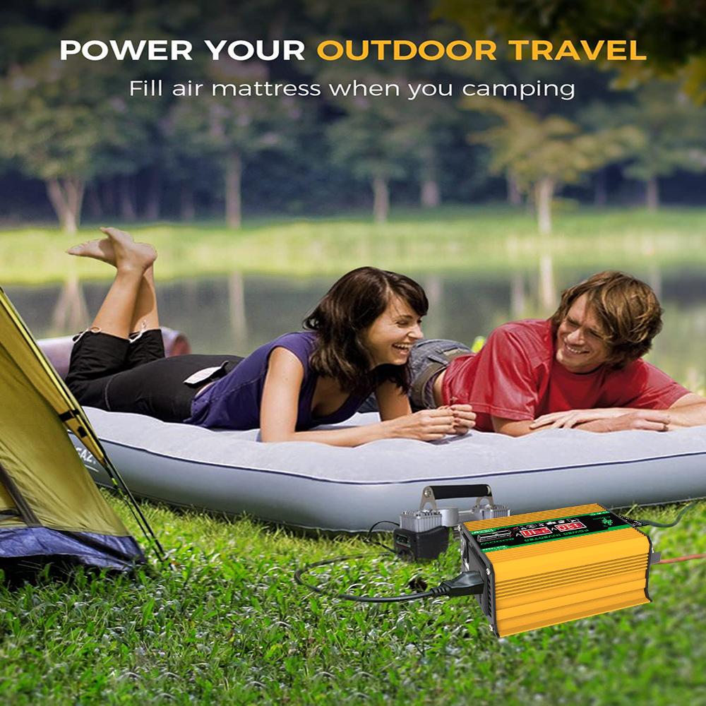 4000W Car Van Power Inverter Modified DC 12V To AC 110V/220V Charger Converter 2 USB with LED Display