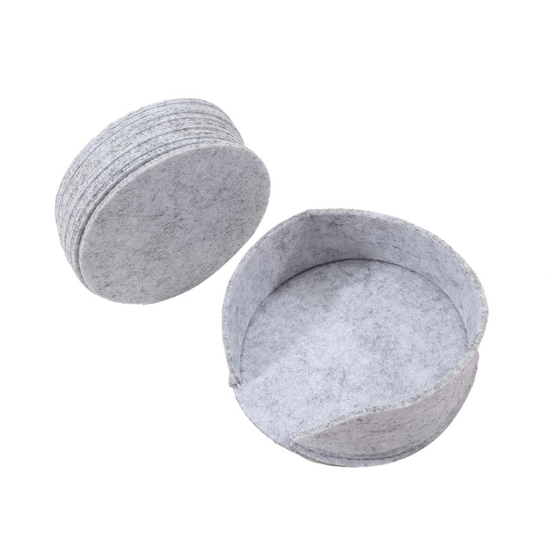 

10 шт. Круглая фетровая подставка под стакан для обеденного стола, защитная подкладка, термостойкая подставка под чашку, подставка под кружку для кофе и чая 10cm светло-серый