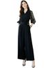 Natusi Lace Sleeve Pant Plus Size Dress, Wedding/Party, (L, Black)