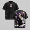 Bleach Byakuya Kuchiki Printed Clothing Men Women Short Sleeve Clothing Washed Cotton T-shirt Vintage Casual Loose Streetwear