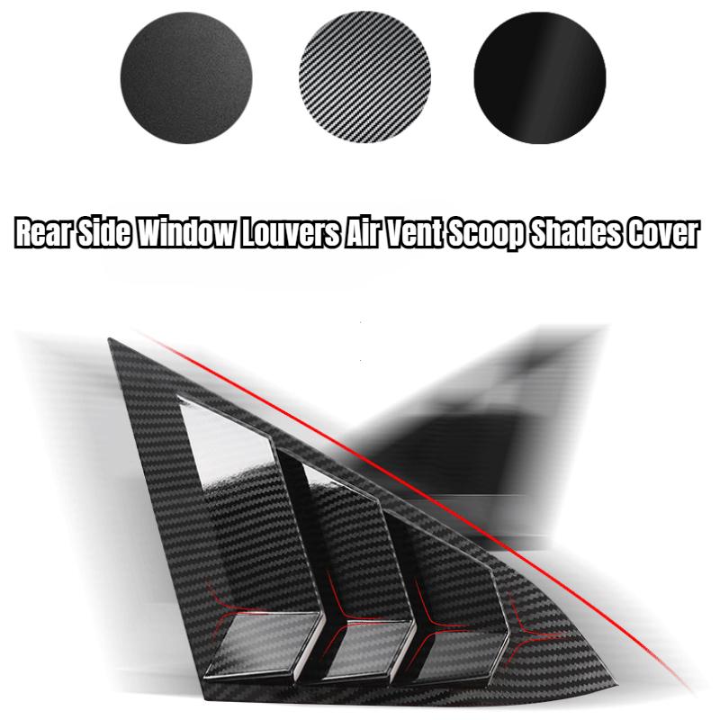 For Honda Civic 10th Gen 2016-2020 Sedan Rear Side Window Louvers Air Vent Scoop Shades Cover Trim Blinds Carbon Car Accessories