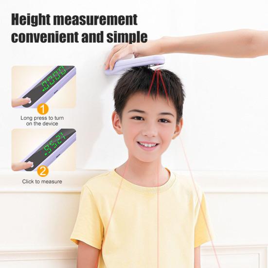 Kids Altimeter Portable Cordless Electronic Height Stadiometer with LED Display Digital Screen Contactless Children Growth Monitoring Tool