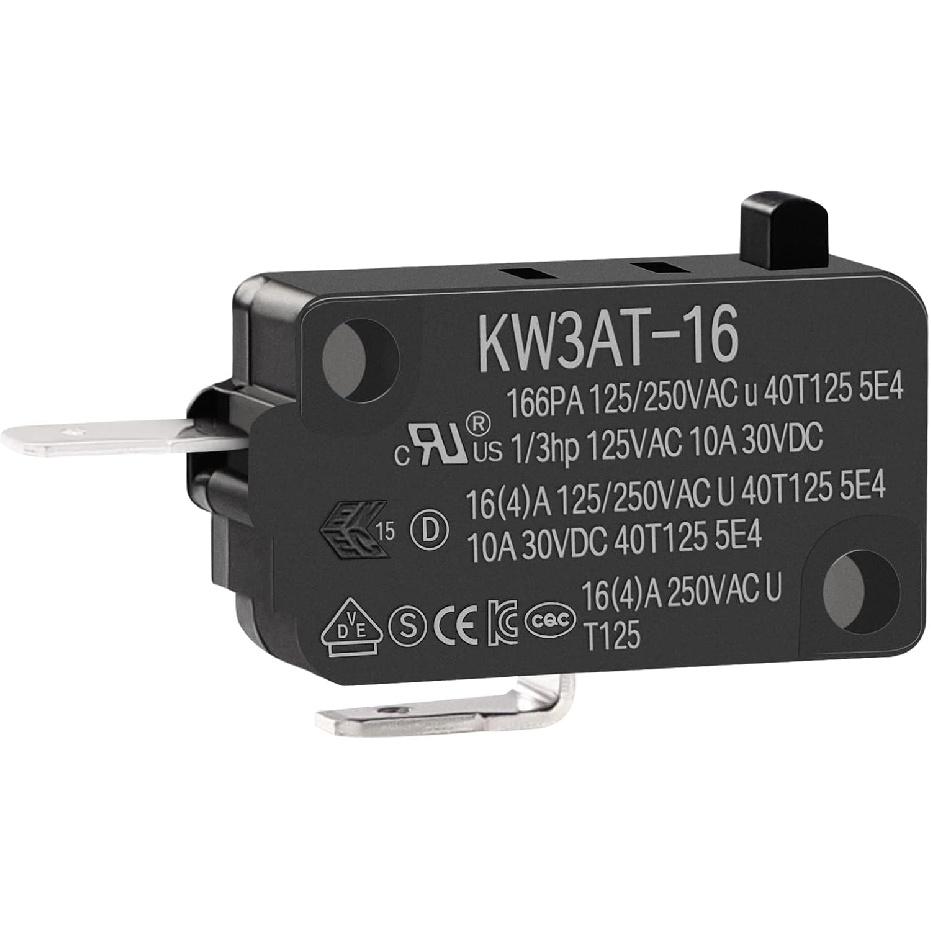 Переключатель двери микроволновой печи KW3AT-16 16A 125/250V Блокировка двери для KW3A, KW3A-16 (2 открытых и 1 закрытое) Normally Closed - 1Pc