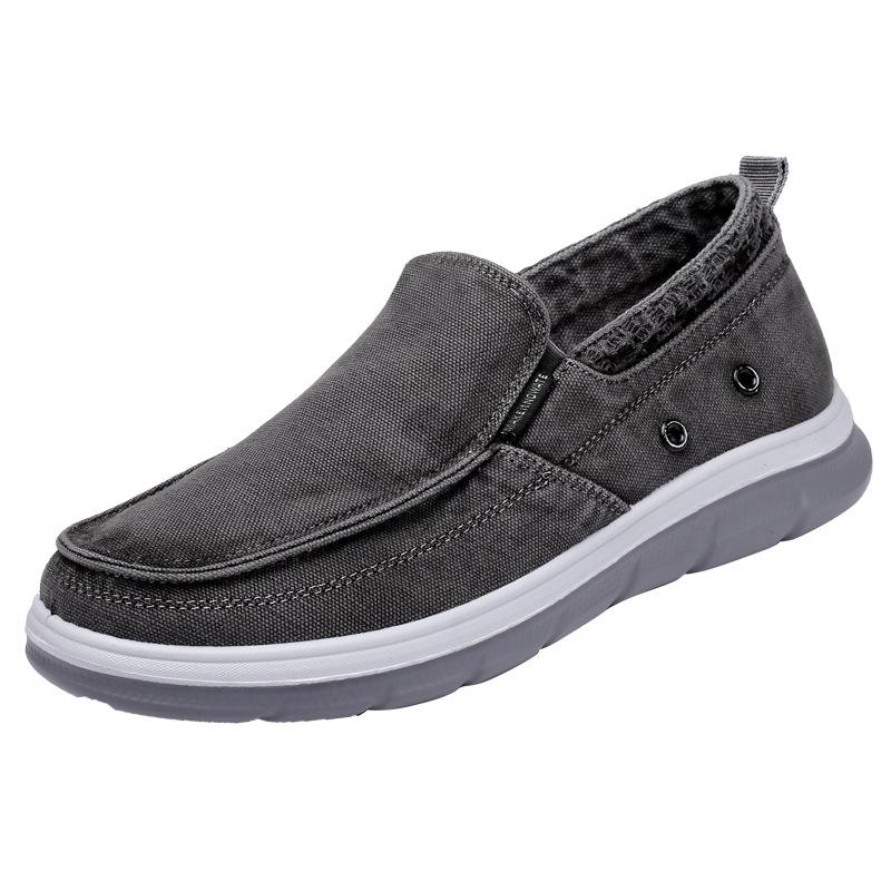 New Genuine Old Beijing Cloth Shoes Men's Spring and Autumn the Elderly Breathable Canvas Shoes Lazy Pedal Dad Casual Shoes