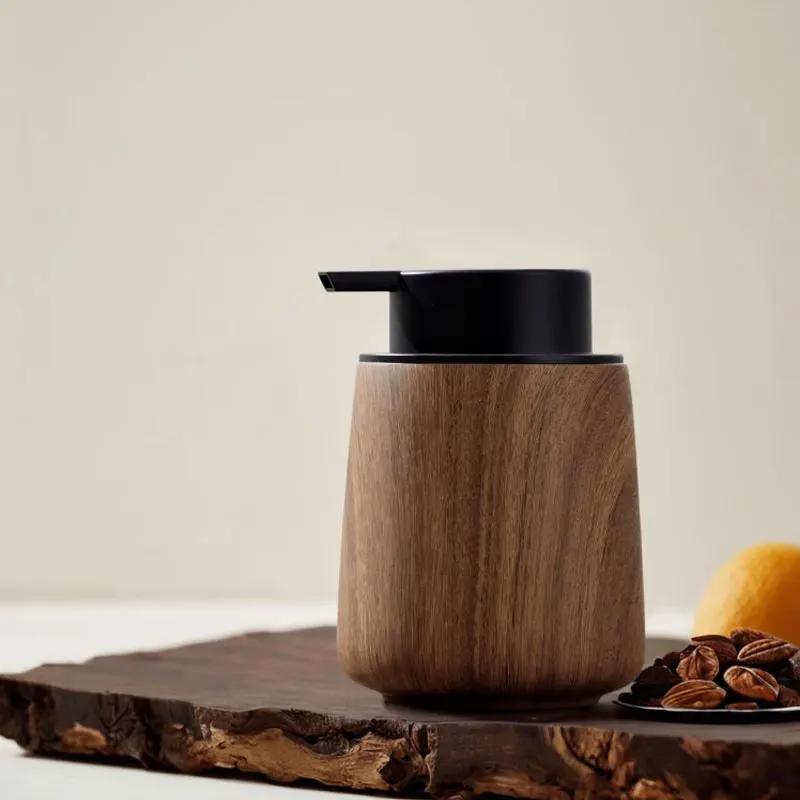 300ml Walnut Grain Press Type Foaming Bottle Shower Gel Shampoo Foam Bottle Luxury Foam Hand Sanitizer Bottle Soap Dispenser