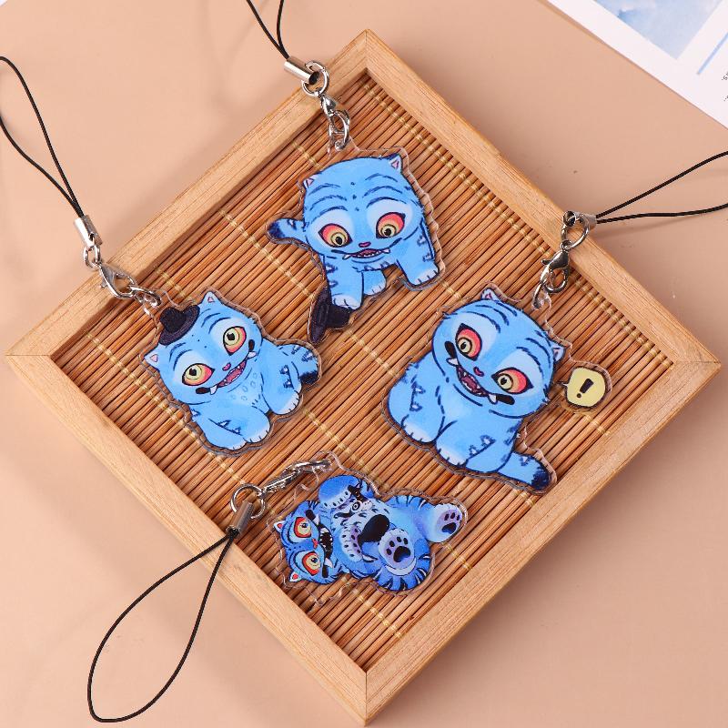 Kawaii Anime Demon Hunters Tiger Phone Lanyard Cartoon Kpop Anime Mobile Phone Chain Keyring Bag Pendant Decoration Gifts