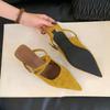 Fashion 2025 New Footwear Thin Heels Women Pumps Slides Shoes Female Shallow Mules Fashion Pointed Toe Ladies Heeled Sandals Shoes