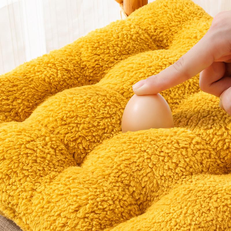 Lamb Wool Seat Cushion Winter Thickened Plush Chair Cushion Office Sedentary Butt Cushion Home Student Stool Seat Cushion