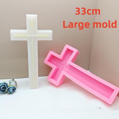 Stampo in Silicone a Forma di Grande Crocifisso di Gesù 8-33cm Fai da Te, Stampo in Silicone per Resina Epossidica di Maria, Stampo per Calcestruzzo Cemento Gesso Decorazione Chiesa