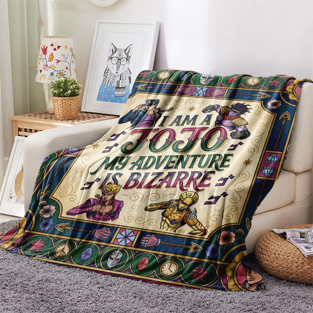 1 Stück Jojo's Bizarre Adventure Gemusterte Flanelldecke Geeignet für Alle Jahreszeiten Für Heimdekoration Wärme Und Komfort Geschenke Weihnachtsgeschenk