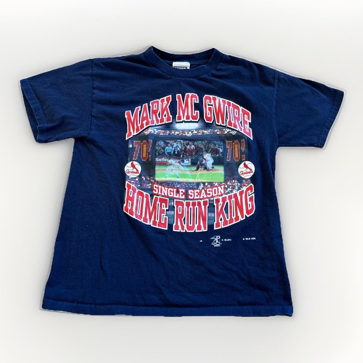 St. Louis Cardinals Shirt Youth L MLB Vintage Mark McGwire Blue Baseball 90s S