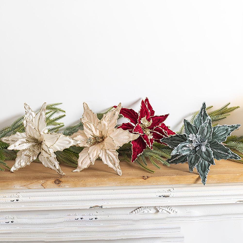 Christmas Celebration Decoration Artificial Christmas Flowers Festive Floral Ornament Colorful Decorations Elegant Floral Design