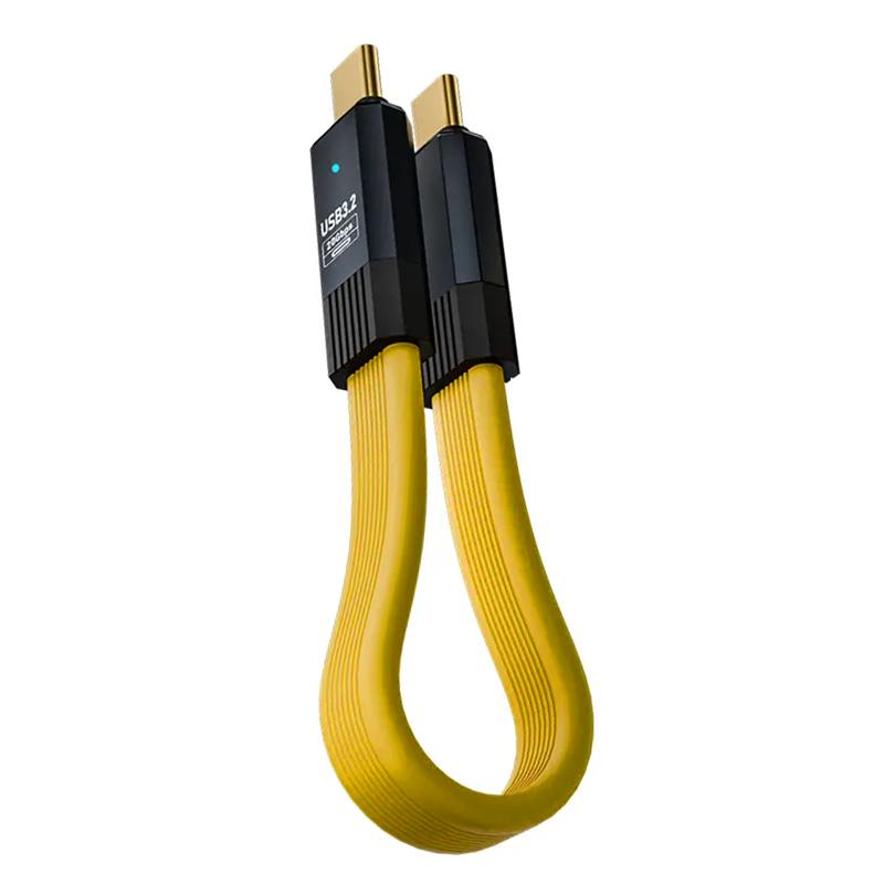 NNBILI PD 100W Short USB C to USB C Cable Fast Charging 5A USB C Cord USB3.2 20Gbps Data Transfer 8K@60Hz Flat Data Charge Cable 0.2m жёлтый