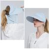 Summer Women Sun Protection Empty Top Hat Mesh Ice Silk Stretch Sunscreen Mask Removable Top Hat with Elastic Snap Back Visors