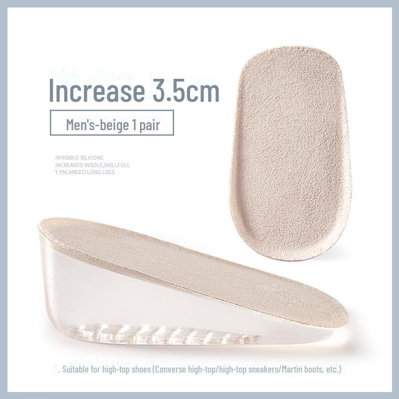 Silicone Height-Increasing Insole for Loafers and Boots - Comfortable, Invisible Half Pad for Men & Women