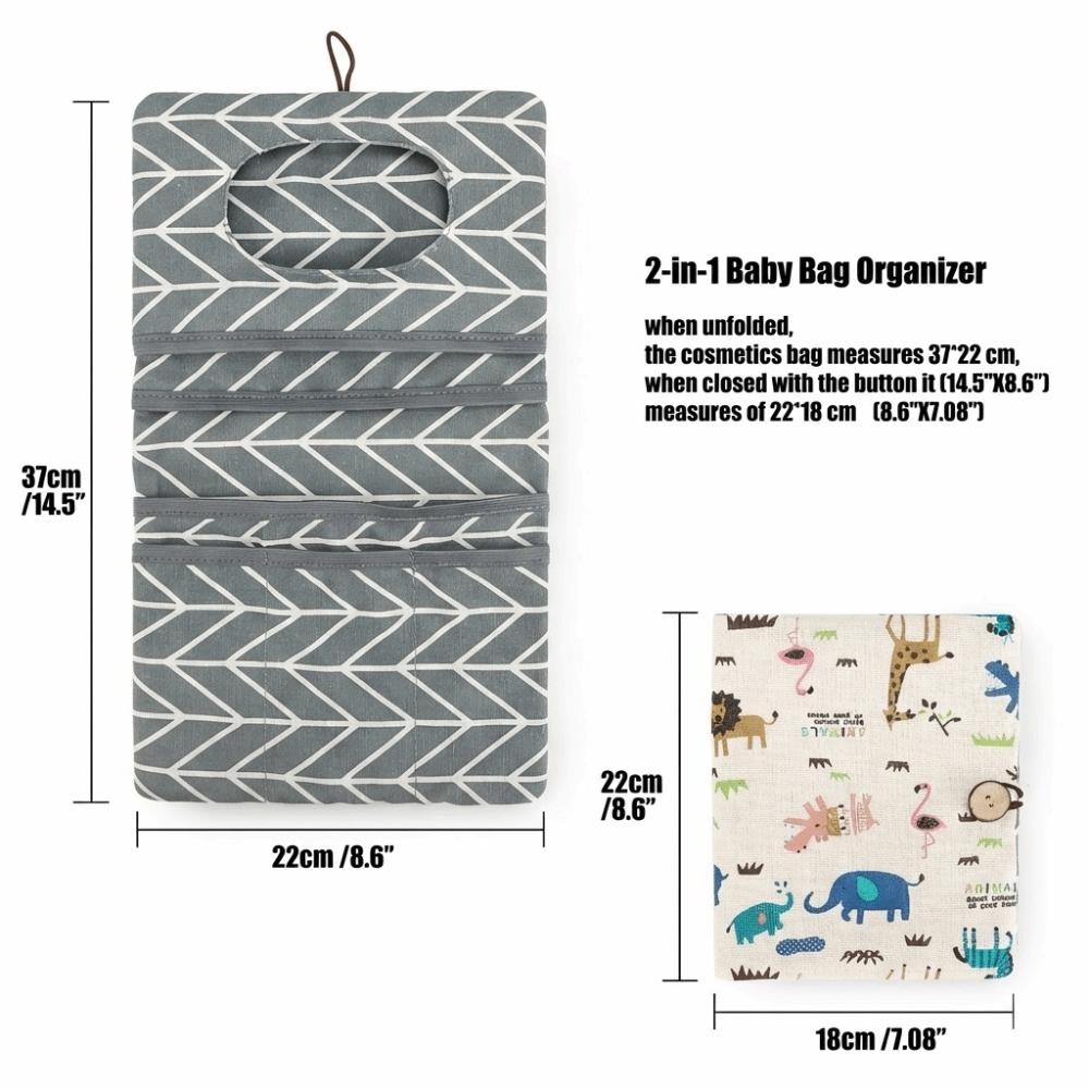 Portable Design Baby Bag Organizer Foldable Feature Lightweight Baby Wash Bag Multi-Functional Stroller Pouches