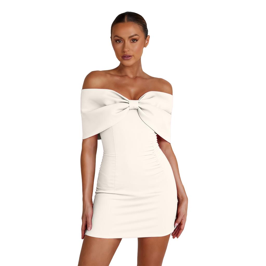 Damen Ein Kragen Freizeitkleid Party Modekleid