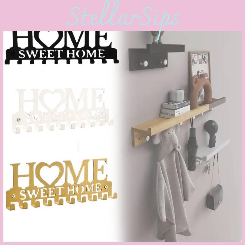 Modern Iron Home Letter Key Towel Organizer With Screw Mount For Household Storage