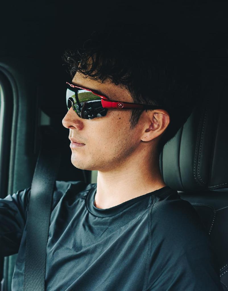 FIT MASTER Polarisierte Sportsonnenbrille Passen Sie Ihre perfekte Passform an Smoke A-Fit Herren Halbrand - - Rot/Polarisiert (AF-808-C2-PSM-S)