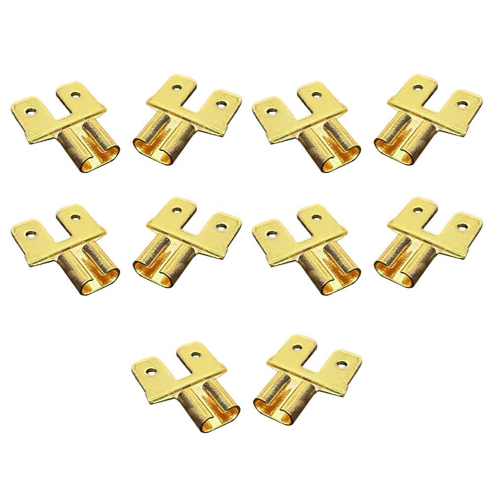 10PCS Double-Back Shovel-Type Electrical Connectors Wire Lugs Copper Strips Crimp Terminals Brass Tinned-Plug Spade Kit