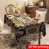 1Pc Vintage Style Tablecloth Brown Coffee Bean Print Table Cover For Dining Room Kitchen Decorative Rectangular