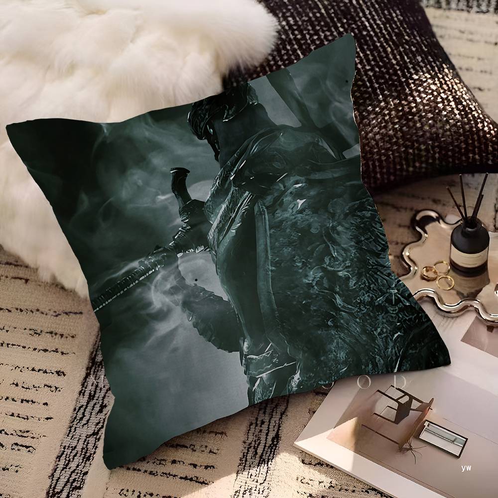 DARK SOULS Adventure Game Pillow Covers Cartoon Sofa Decorative Home Double-sided Printing Short Plush Cute Cushion Cover