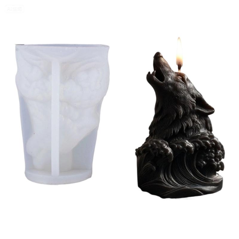 Candle Mold,Animal Silicone Mold for Candle Making Wolf Head Candle Mold for Handmade Soap,Aromatherapys Candle 1